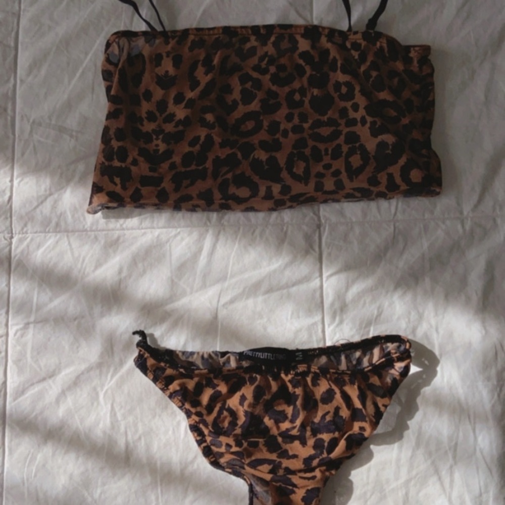 PrettyLittleThing Sheer Leopard Print set